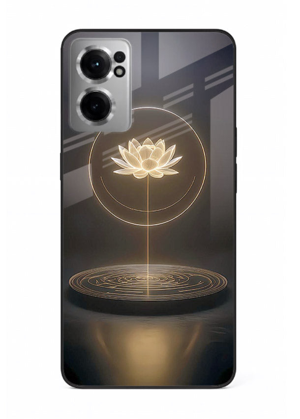 Golden lotus shining spiritual art OnePlus Nord CE2 5G glass elegant divine cover