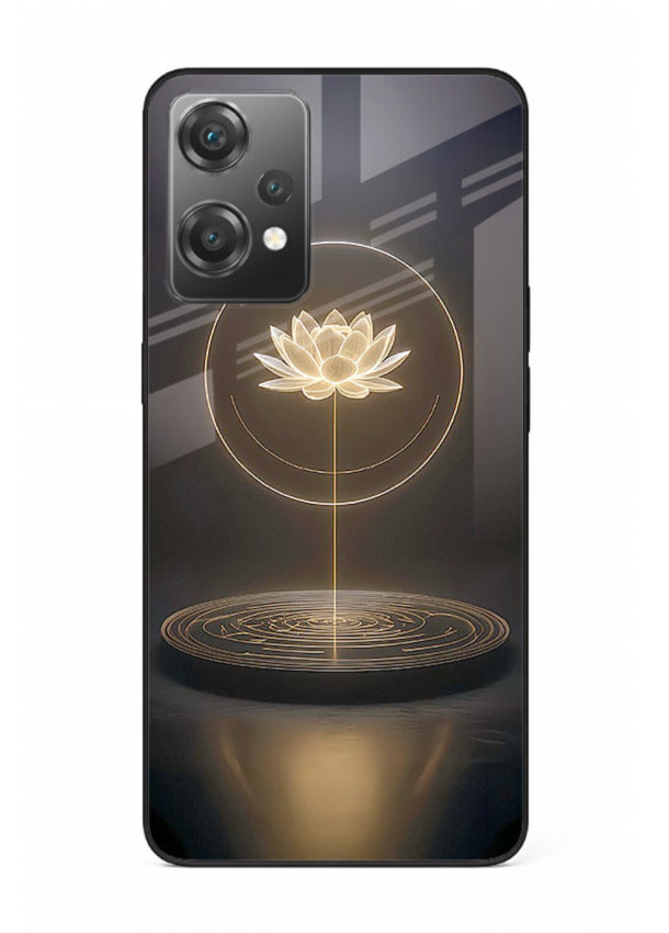 Golden lotus shining spiritual art OnePlus Nord CE2 Lite 5G glass elegant divine cover