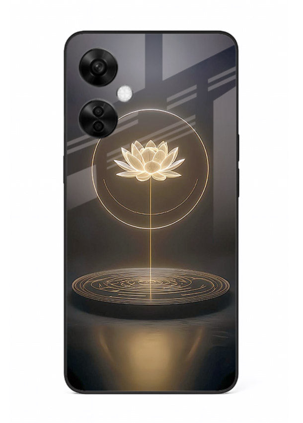 Golden lotus shining spiritual art OnePlus Nord CE3 Lite glass elegant divine cover