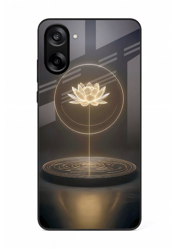 Golden lotus shining spiritual art OnePlus Nord CE5 glass elegant divine cover