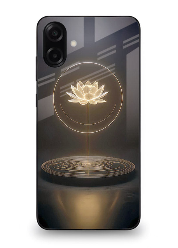 Golden lotus shining spiritual art Samsung M13 5G glass elegant divine cover