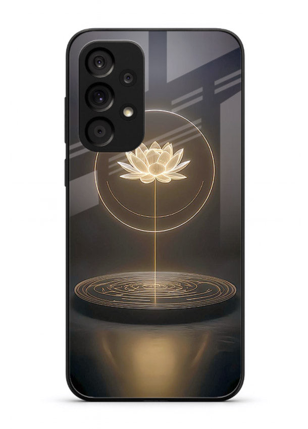Golden lotus shining spiritual art Samsung A33 5G glass elegant divine cover