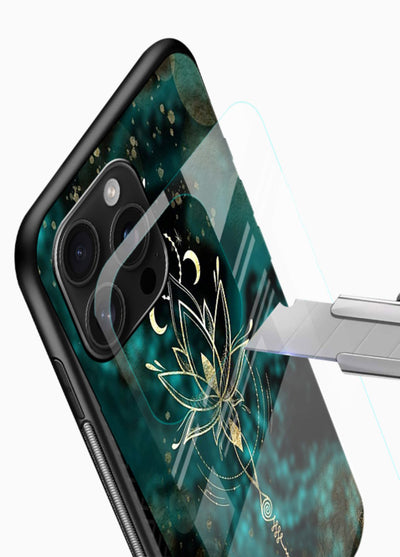 Mystic lotus cosmic shine artwork glossy vibrant premium glass spiritual fantasy case - Angle Blade