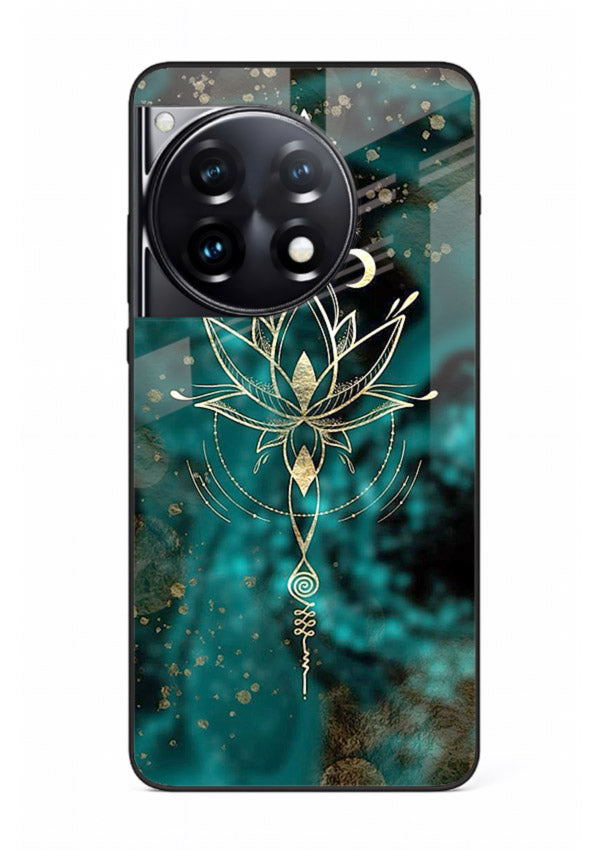 Mystic lotus cosmic shine artwork OnePlus 12R glass spiritual fantasy case