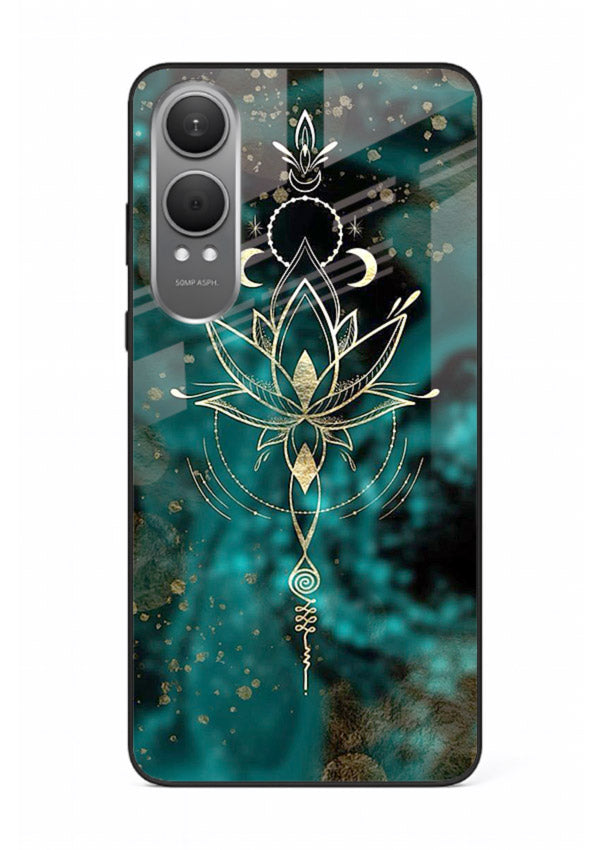 Mystic lotus cosmic shine artwork OnePlus Nord CE4 Lite glass spiritual fantasy case