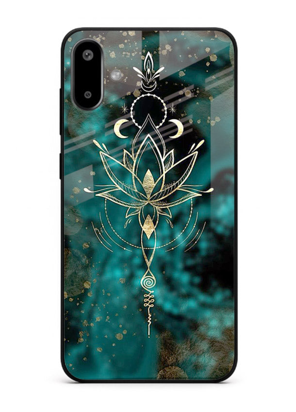 Mystic lotus cosmic shine artwork Samsung F06 5G glass spiritual fantasy case