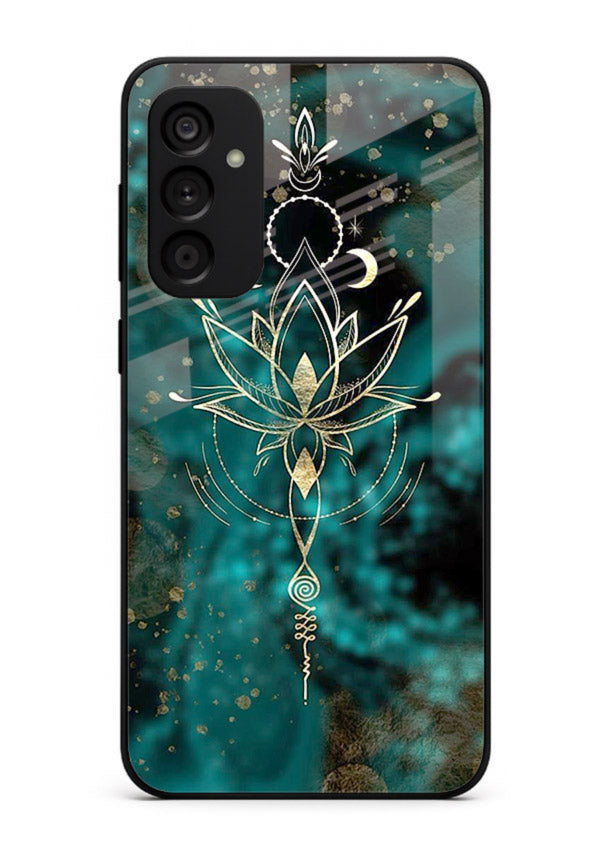 Mystic lotus cosmic shine artwork Samsung M14 4G glass spiritual fantasy case