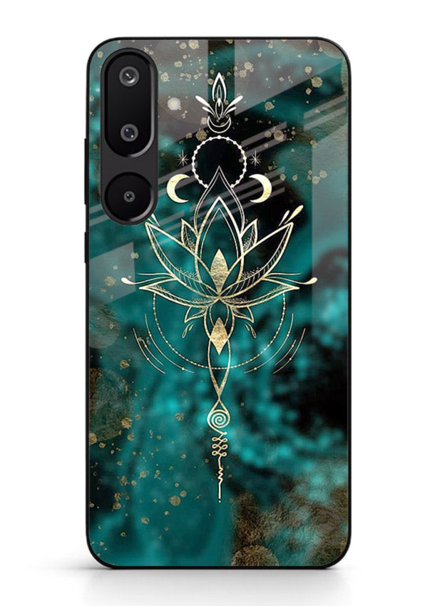 Mystic lotus cosmic shine artwork Samsung F16 5G glass spiritual fantasy case