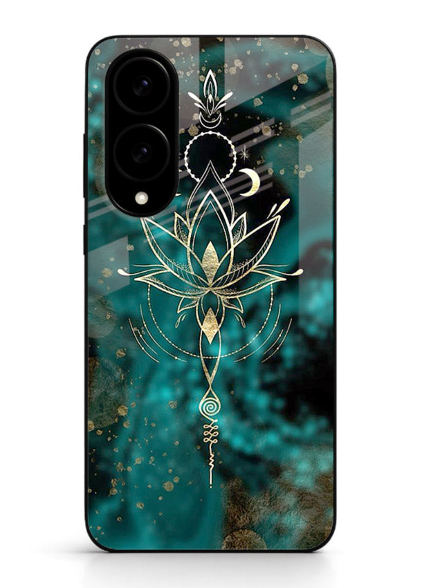 Mystic lotus cosmic shine artwork Samsung S25 Edge glass spiritual fantasy case