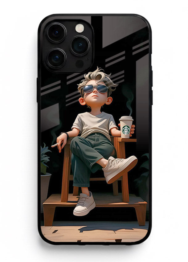 Lounging Boy Chill relaxed artwork iphone 11 pro max glass back cover