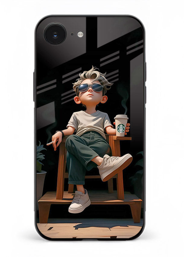 Lounging Boy Chill relaxed artwork iphone 16e glass back cover