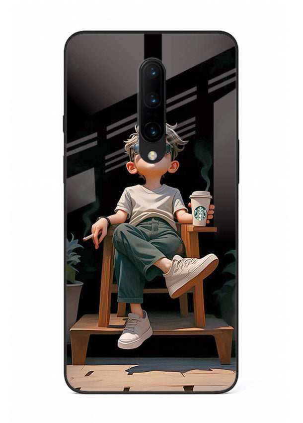 Lounging Boy Chill relaxed artwork OnePlus 8 glass back cover