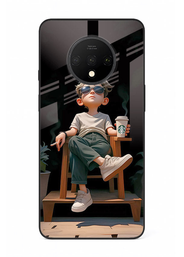 Lounging Boy Chill relaxed artwork OnePlus 7T glass back cover