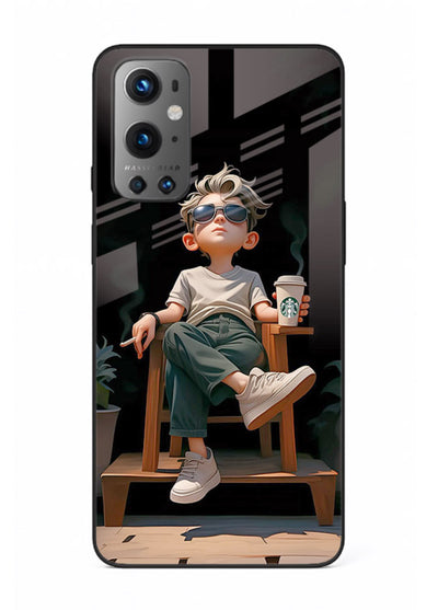 Lounging Boy Chill relaxed artwork OnePlus 9 glass back cover