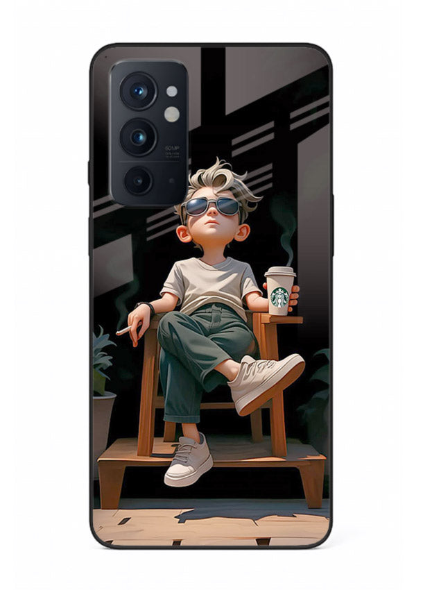 Lounging Boy Chill relaxed artwork OnePlus 9RT glass back cover