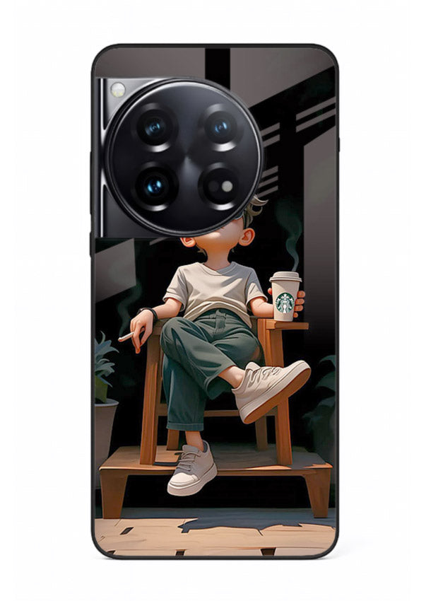 Lounging Boy Chill relaxed artwork OnePlus 12 glass back cover