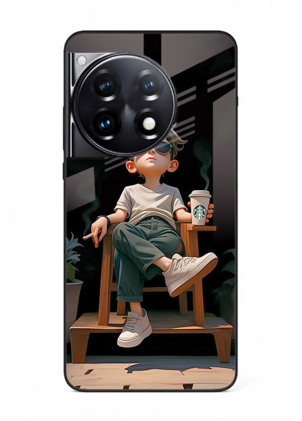 Lounging Boy Chill relaxed artwork OnePlus 12R glass back cover