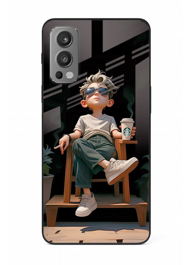 Lounging Boy Chill relaxed artwork OnePlus Nord 2 glass back cover