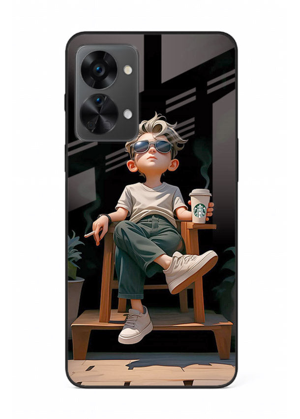 Lounging Boy Chill relaxed artwork OnePlus Nord 2T glass back cover