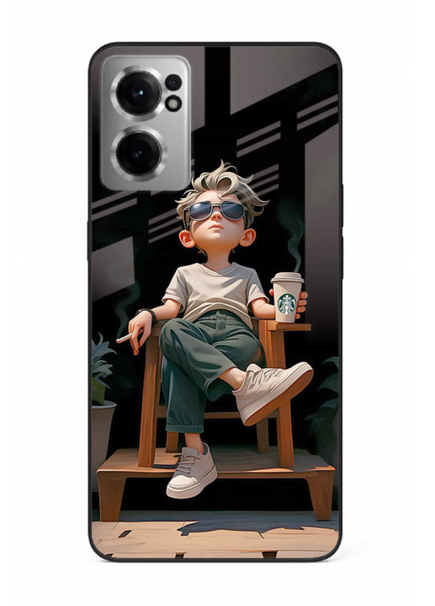 Lounging Boy Chill relaxed artwork OnePlus Nord CE2 5G glass back cover