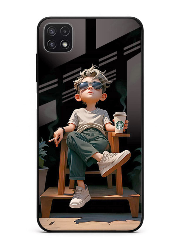 Lounging Boy Chill relaxed artwork Samsung A22 5G glass back cover