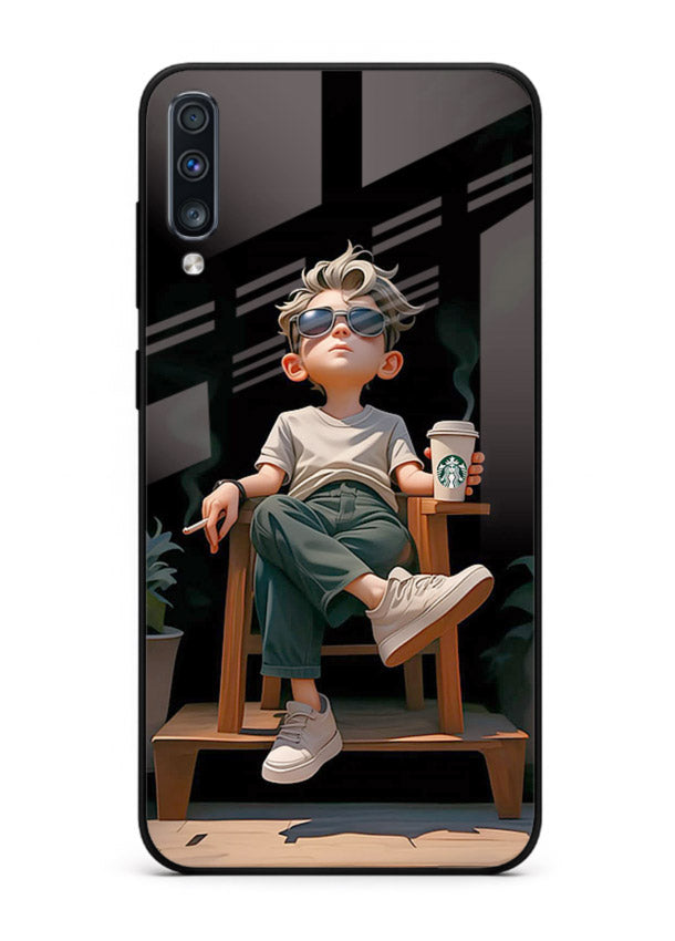 Lounging Boy Chill relaxed artwork Samsung A50 glass back cover