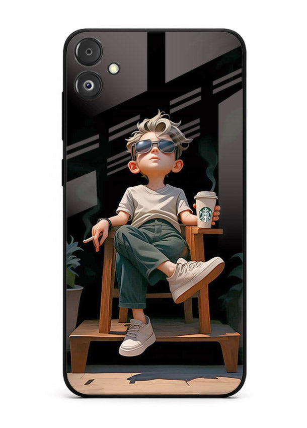 Lounging Boy Chill relaxed artwork Samsung F14 5G glass back cover