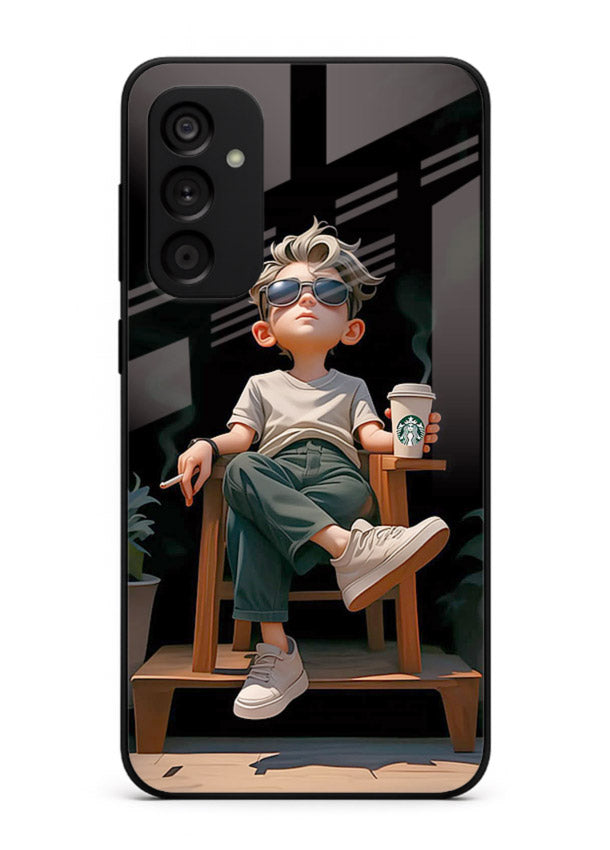 Lounging Boy Chill relaxed artwork Samsung M15 5G glass back cover