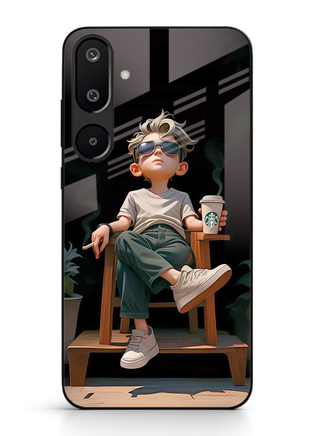 Lounging Boy Chill relaxed artwork Samsung M16 5G glass back cover