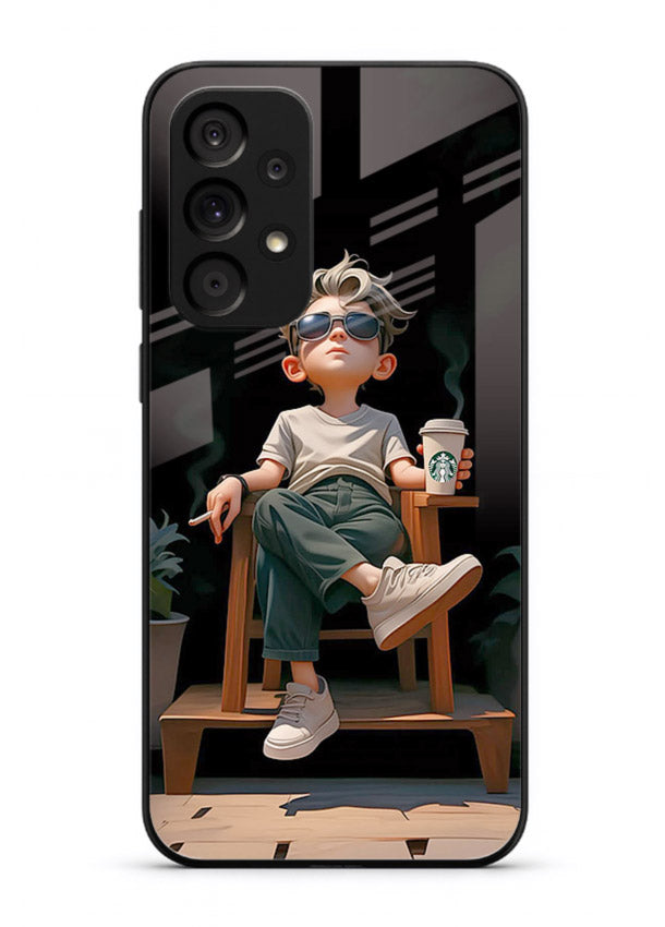 Lounging Boy Chill relaxed artwork Samsung A33 5G glass back cover