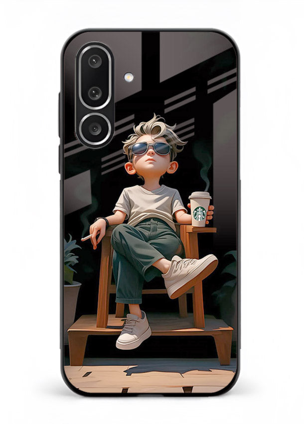 Lounging Boy Chill relaxed artwork Samsung M36 5G glass back cover