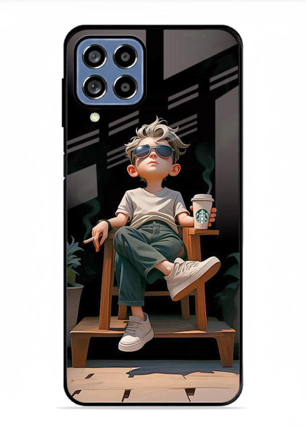 Lounging Boy Chill relaxed artwork Samsung A22 4G glass back cover