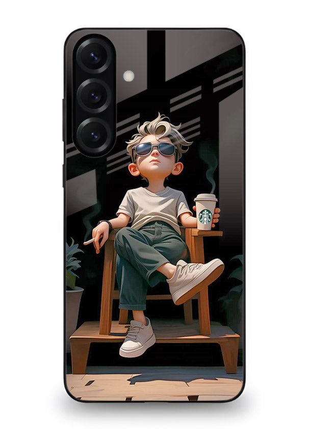 Lounging Boy Chill relaxed artwork Samsung A54 5G glass back cover
