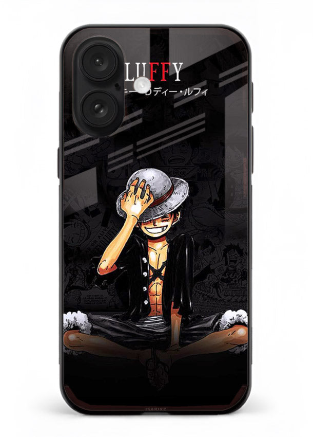 luffy reflection dark anime art iphone 18 glass cover emotional pirate moment case