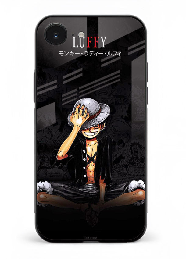 luffy reflection dark anime art iphone 16e glass cover emotional pirate moment case