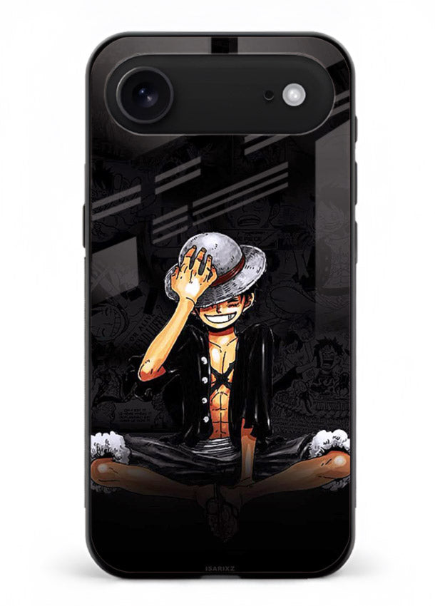 luffy reflection dark anime art iphone 18 air glass cover emotional pirate moment case