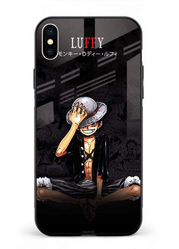 luffy reflection dark anime art iphone xs max glass cover emotional pirate moment case