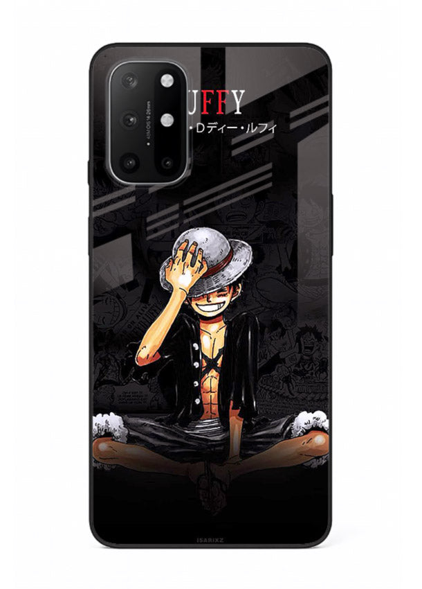 luffy reflection dark anime art OnePlus 8T glass cover emotional pirate moment case