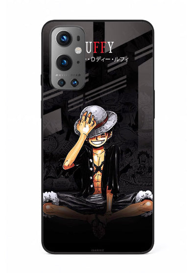 luffy reflection dark anime art OnePlus 9 glass cover emotional pirate moment case