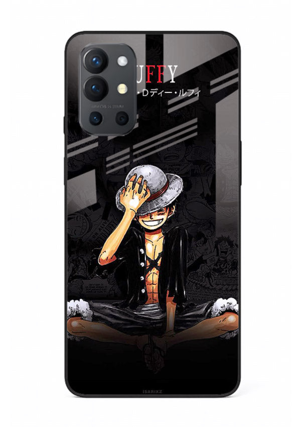 luffy reflection dark anime art OnePlus 9R glass cover emotional pirate moment case