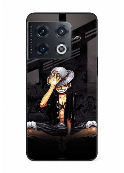 luffy reflection dark anime art OnePlus 10 Pro glass cover emotional pirate moment case