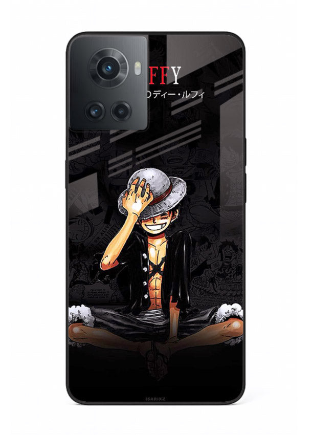 luffy reflection dark anime art OnePlus 10R glass cover emotional pirate moment case