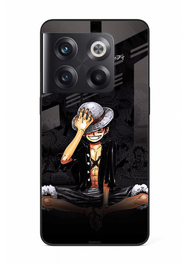 luffy reflection dark anime art OnePlus 10T glass cover emotional pirate moment case