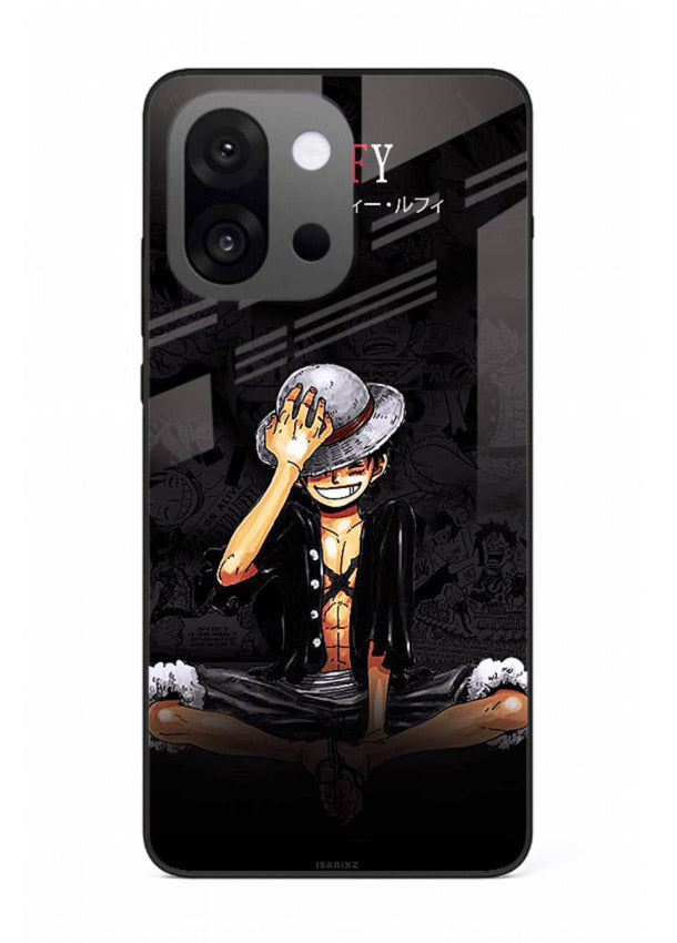 luffy reflection dark anime art OnePlus 13s glass cover emotional pirate moment case