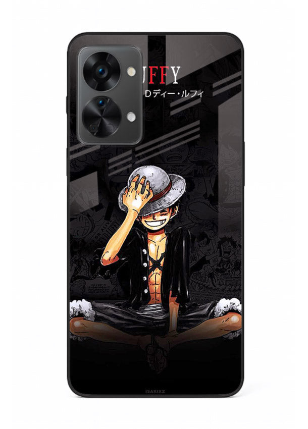luffy reflection dark anime art OnePlus Nord 2T glass cover emotional pirate moment case