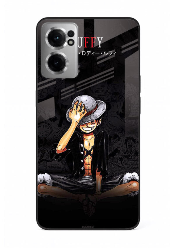 luffy reflection dark anime art OnePlus Nord CE2 5G glass cover emotional pirate moment case