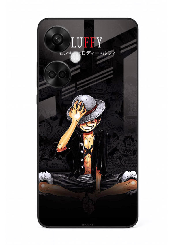 luffy reflection dark anime art OnePlus Nord CE3 glass cover emotional pirate moment case