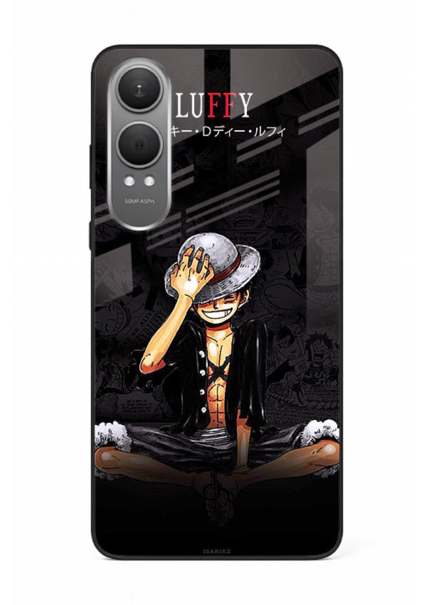 luffy reflection dark anime art OnePlus Nord CE4 Lite glass cover emotional pirate moment case