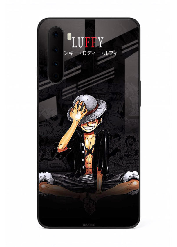 luffy reflection dark anime art OnePlus Nord glass cover emotional pirate moment case
