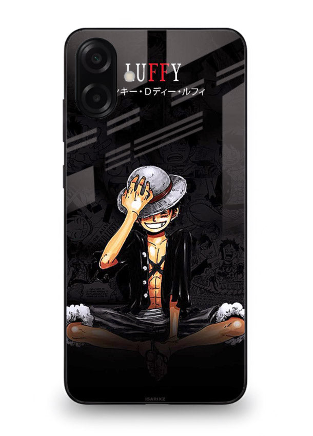 luffy reflection dark anime art Samsung A07 4G glass cover emotional pirate moment case